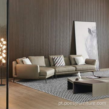 Sofá curvo de base de metal moderno de design de luxo